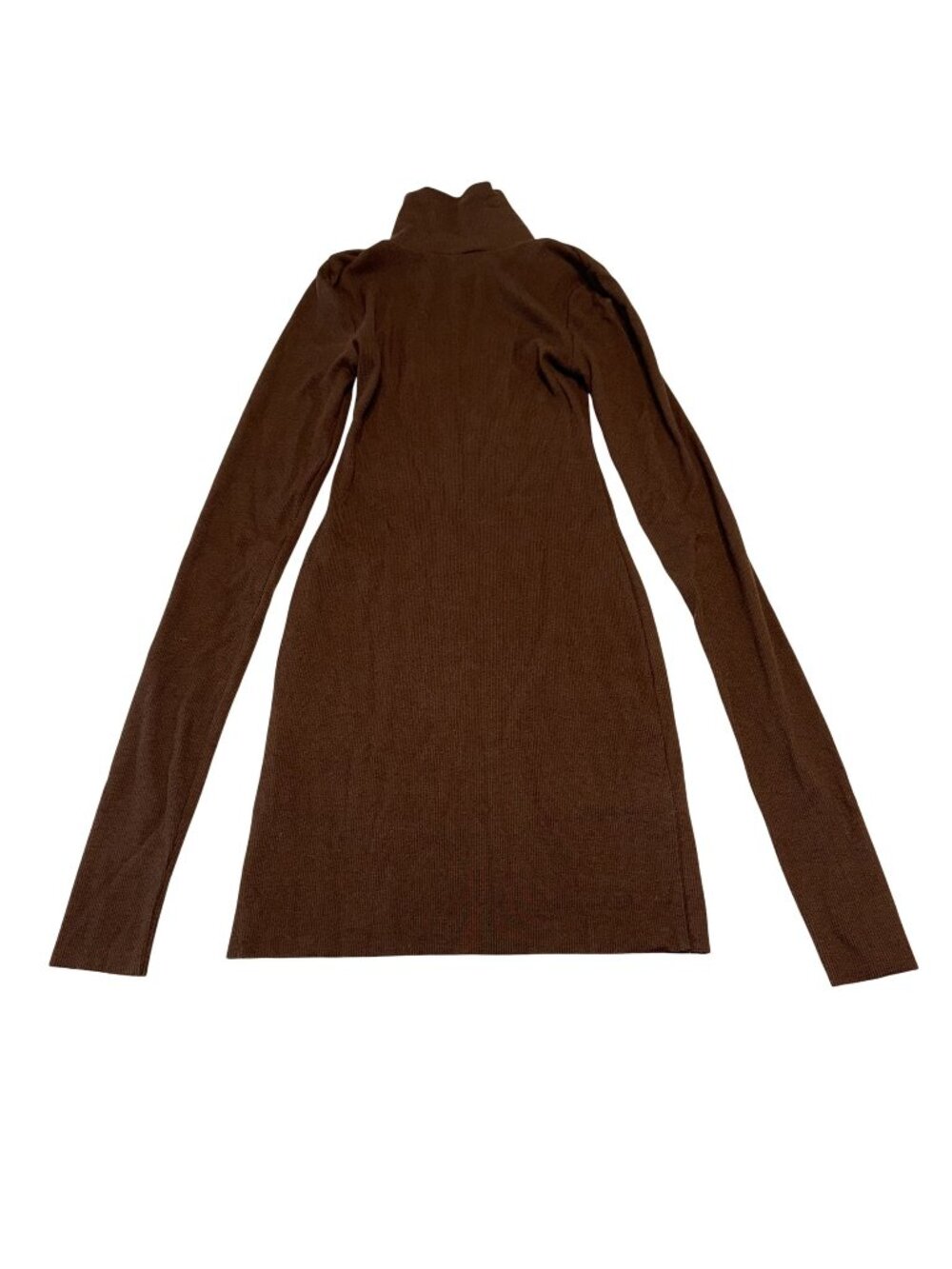 Eterne Chocolate Brown Long Sleeve Turtleneck Mini Dress Women's X-Small XS